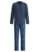 Herren - Pyjama, lang aus 100% Baumwolle in Blau, Gemustert aus Serie Relax Streamline 1 von CALIDA