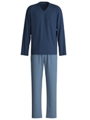 Herren - Pyjama, lang aus 100% Baumwolle in Blau, Kariert aus Serie Relax Streamline 2 von CALIDA