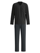 Men - Pyjamas, long made of 100% Cotton in Black, Patterned, from the Relax Streamline 2 series by CALIDA