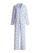 Women - Button-Up Pyjama made of 100% Cotton in Blue, Patterned, from the EDITION 85 series by CALIDA