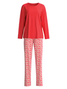 Women - Pyjamas, long made of 100% Cotton in Red, Patterned, from the Fruity Dreams series by CALIDA