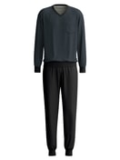 Men - Pyjama with cuff made of 100% Cotton in Black, Patterned, from the Relax Streamline 2 series by CALIDA