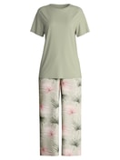 Women - 7/8 - Pyjamas made of 100% Cotton in Green, Floral, from the Leaf Dreams series by CALIDA