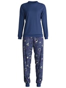 Women - Pyjama with cuff made of 100% Cotton in Blue, Patterned, from the Mystic Nights series by CALIDA