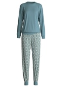 Women - Pyjama with cuff made of 100% Cotton in Blue, Patterned, from the Ornament Nights series by CALIDA