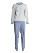 Damen - Bündchen-Pyjama aus 100% Baumwolle in Blau, Gestreift aus Serie Cotton Special von CALIDA