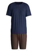 Herren - Kurz-Pyjama aus 100% Baumwolle in Blau, Einfarbig aus Serie Relax Choice 1 von CALIDA