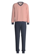 Homme - Pyjama avec bords élastiques en 100% coton de couleur Rouge, Rayée, de la série Nightwear Xtra de CALIDA