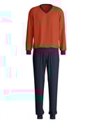 Homme - Pyjama avec bords élastiques en 100% coton de couleur Rouge, Rayée, de la série Nightwear Xtra de CALIDA