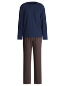 Herren - Pyjama, lang aus 100% Baumwolle in Blau, Einfarbig aus Serie Relax Choice 1 von CALIDA