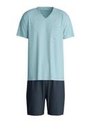 Men - Short pyjama made of 100% Cotton in Blue, Patterned, from the Relax Imprint 3 series by CALIDA