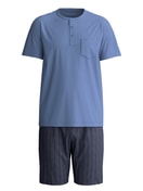 Homme - Pyjama court en 100% coton de couleur Bleu, À motifs, de la série Relax Imprint 1 de CALIDA