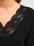 Women model is wearing  made of Modal in Black, Lace from the Elegant Dreams series by CALIDA, Detail