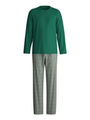 Men - Pyjamas, long made of 100% Cotton in Green, Checked, from the Relax Imprint 2 series by CALIDA