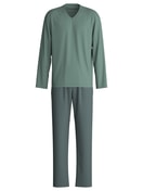 Herren - Pyjama, lang aus 100% Baumwolle in Grün,  aus Serie Cotton Special von CALIDA, Verpackung