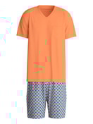 Men - Short pyjama made of 100% Cotton in Orange, Patterned, from the Relax Imprint 4 series by CALIDA