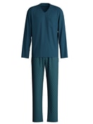 Men - Pyjamas, long made of 100% Cotton in Turquoise, Patterned, from the Relax Imprint 3 series by CALIDA