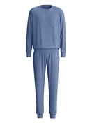 Men - cuffed pyjamas made of 100% Cotton in Blue, Unicoloured, from the Relax Choice 1 series by CALIDA
