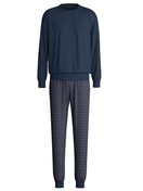 Homme - Pyjama avec bords élastiques en 100% coton de couleur Bleu, À motifs, de la série Relax Imprint 1 de CALIDA