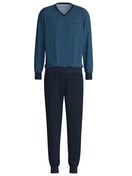 Men - Pyjama with cuff made of 100% Cotton in Blue, Patterned, from the Relax Imprint 2 series by CALIDA