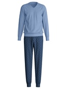 Men - Pyjama with cuff made of 100% Cotton in Blue, Patterned, from the Relax Imprint 2 series by CALIDA