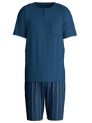Men - Short pyjamas made of 100% Cotton in Blue, Striped, from the Relax Imprint 1 series by CALIDA