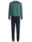 Herren - Frottee Pyjama aus Baumwolle in Blau, Gestreift aus Serie Relax Terry von CALIDA