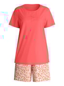 Damen - Kurz-Pyjama aus 100% Baumwolle in Rot, Floral aus Serie Flower Nights von CALIDA