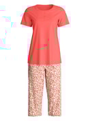Damen - Capri-Pyjama aus 100% Baumwolle in Rot, Floral aus Serie Flower Nights von CALIDA
