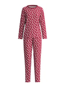 Femme - Pyjama, longue en 100% coton de couleur Rouge, À motifs, de la série Cotton Special de CALIDA
