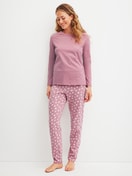 Le mannequin Femme porte le/la Pyjama, longue en 100% coton de couleur Rose, À motifs, de la série Cotton Special de CALIDA, Vue de face