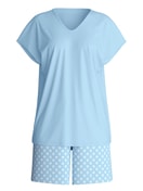 Damen - Kurz-Pyjama aus 100% Baumwolle in Blau, Gemustert aus Serie Lovely Nights von CALIDA