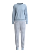 Women - Pyjama with cuff made of 100% Cotton in Grey, Patterned, from the Cotton Special series by CALIDA