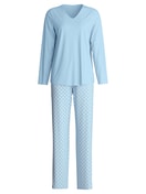Femme - Pyjama, longue en 100% coton de couleur Bleu, À motifs, de la série Lovely Nights de CALIDA