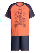 Kinder - Kurz-Pyjama aus 100% Baumwolle in Blau,  aus Serie Kids Sports von CALIDA