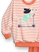 Enfant - Pyjama avec bords élastiques en 100% coton de couleur Orange, À motifs, de la série Toddlers Scooter de CALIDA