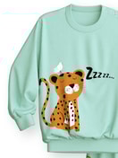 Kinder - Bündchen-Pyjama aus 100% Baumwolle in Grün,  aus Serie Toddlers Animals von CALIDA