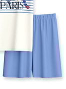 Kinder - Kurz-Pyjama aus 100% Baumwolle in Violett,  aus Serie Kids Stripes von CALIDA