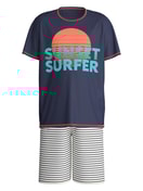Kinder - Kurz-Pyjama aus 100% Baumwolle in Blau,  aus Serie Kids Surf von CALIDA