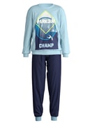 Kinder - Bündchen-Pyjama aus 100% Baumwolle in Blau, Gemustert aus Serie Kids Parkour von CALIDA