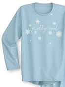 Kinder - Pyjama, lang aus 100% Baumwolle in Blau, Gemustert aus Serie Kids Snowflakes von CALIDA