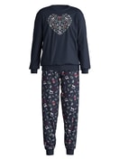 Kinder - Bündchen-Pyjama aus 100% Baumwolle in Blau, Gemustert aus Serie Family & Friends von CALIDA