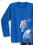 Kinder - Pyjama, lang aus 100% Baumwolle in Blau, Gemustert aus Serie Kids Space von CALIDA