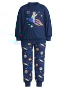 Kinder - Bündchen-Pyjama aus 100% Baumwolle in Blau, Gemustert aus Serie Toddlers Space von CALIDA