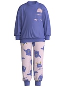 Kinder - Bündchen-Pyjama aus 100% Baumwolle in Violett, Gemustert aus Serie Toddlers Monsters von CALIDA