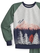 Kinder - Bündchen-Pyjama aus 100% Baumwolle in Grün, Gemustert aus Serie Kids Outdoor von CALIDA