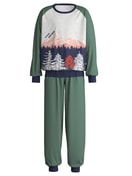 Kinder - Bündchen-Pyjama aus 100% Baumwolle in Grün, Gemustert aus Serie Kids Outdoor von CALIDA