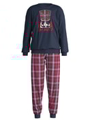 Kinder - Bündchen-Pyjama aus 100% Baumwolle in Blau, Gemustert aus Serie Family & Friends von CALIDA
