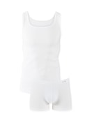 Multipack Herren - Shirt + Boxer Brief aus Baumwolle in Weiß, Einfarbig aus Serie Evolution von CALIDA
