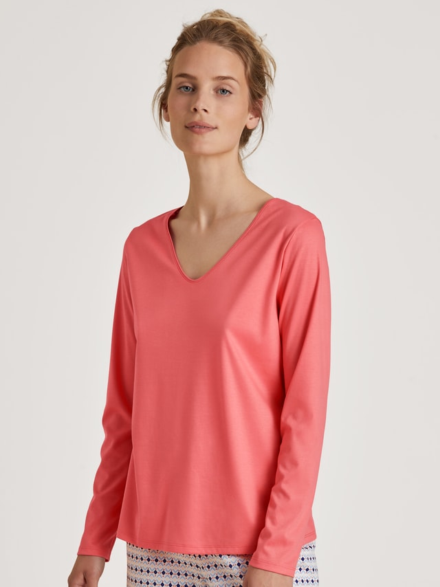 Langarm-Shirt, V-Neck